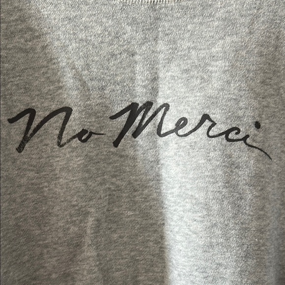 American Eagle Gray 'No Merci' Cropped Sweatshirt - M - Picture 4 of 4